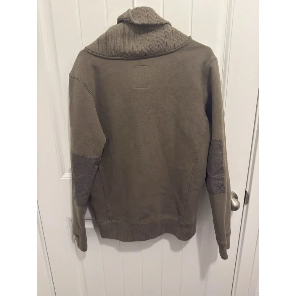 G-Star Raw Cargo Line Shawl Neck Sweatshirt Olive‎ Green Buckle Detail Mens L